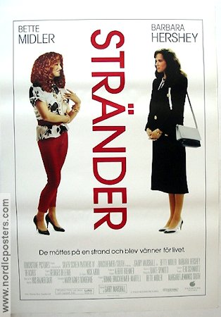 Stränder 1988 poster Bette Midler Barbara Hershey John Heard Garry Marshall Strand Romantik