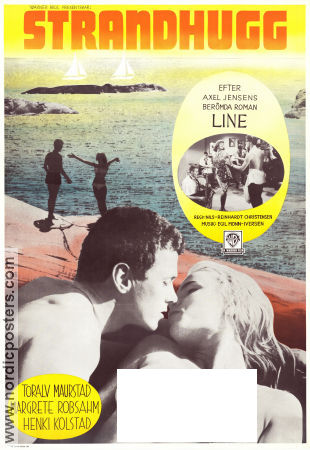 Line 1961 movie poster Toralv Maurstad Margrete Robsahm Henki Kolstad Nils-Reinhardt Christensen Norway Beach