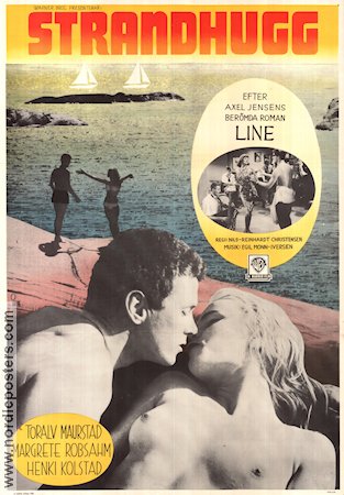 Line 1961 movie poster Toralv Maurstad Margrete Robsahm Henki Kolstad Nils-Reinhardt Christensen Norway Beach