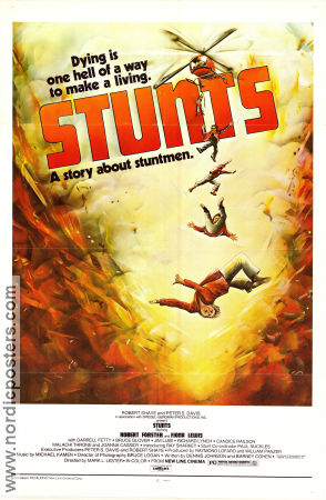 Stunts 1977 movie poster Robert Foster Fiona Lewis Ray Sharkey Mark L Lester Cars and racing Planes