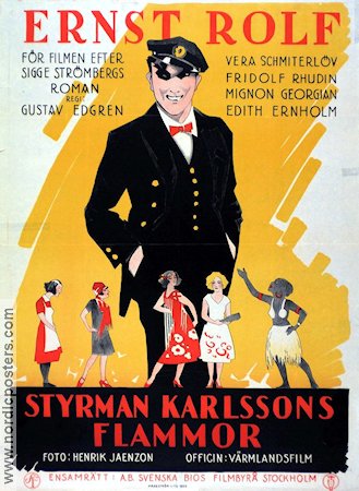 Styrman Karlssons flammor 1925 movie poster Ernst Rolf