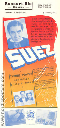 Suez 1938 movie poster Loretta Young Tyrone Power Annabella Allan Dwan