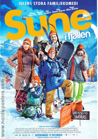 Sune i fjällen 2014 movie poster William Ringström Morgan Alling Anja Lundqvist Gustaf Åkerblom Kids Winter sports Mountains