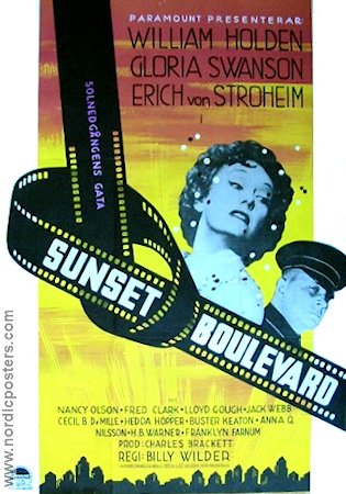 Sunset Boulevard 1950 movie poster Gloria Swanson William Holden Erich von Stroheim Billy Wilder