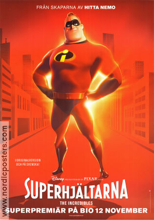 The Incredibles 2004 movie poster Craig T Nelson Brad Bird Production: Pixar