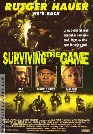 Surviving the Game 1994 poster Rutger Hauer Ice-T Charles S Dutton Ernest R Dickerson