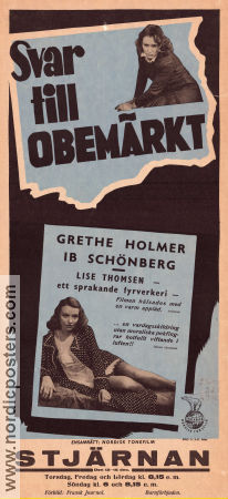 Diskret Ophold 1946 movie poster Ib Schönberg Betty Helsengreen Grethe Holmer Ole Palsbo Denmark