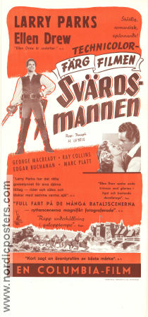 The Swordsman 1948 movie poster Larry Parks Ellen Drew George Macready Joseph H Lewis Adventure and matine