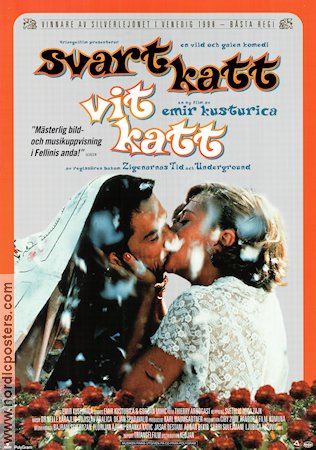 Black Cat White Cat 1998 movie poster Bajram Severdzan Emir Kusturica Cats Country: Yugoslavia