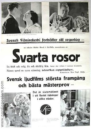 Svarta rosor 1932 poster Esther Roeck Hansen Gustaf Molander