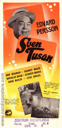 Sven Tusan 1949 movie poster Edvard Persson Douglas Håge Emy Hagman Sigbrit Molin Gösta Stevens