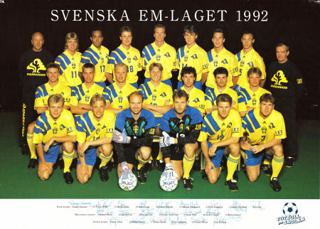 Svenska EM laget 1992 1992 poster Martin Dahlin Thomas Brolin Football soccer
