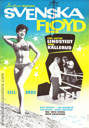 Svenska Floyd 1961 poster Lill-Babs Barbro Svensson Carl-Gustaf Lindstedt Arne Källerud Nils Asther Jan Malmsjö Siv Ericks Börje Nyberg Affischkonstnär: Bommelin Filmbolag: Sandrews Boxning