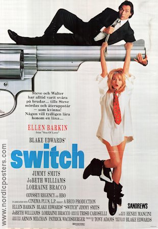 Switch 1991 movie poster Ellen Barkin Jimmy Smits Blake Edwards Guns weapons