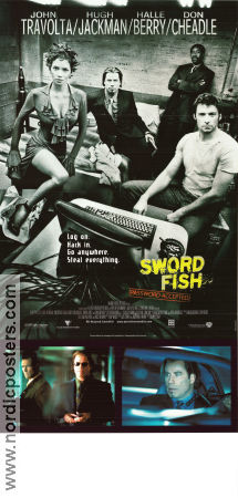 Swordfish 2001 movie poster John Travolta Hugh Jackman Halle Berry Don Cheadle Dominic Sena