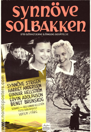 Synnöve Solbakken 1957 movie poster Synnöve Strigen Harriet Andersson Edvin Adolphson Gunnar Hellström