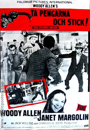 Ta pengarna och stick 1969 poster Janet Margolin Woody Allen Poliser