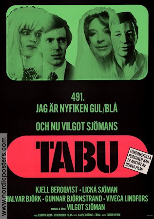 Tabu 1977 movie poster Kjell Bergqvist Lickå Sjöman Halvar Björk Gunnar Björnstrand Viveca Lindfors Vilgot Sjöman