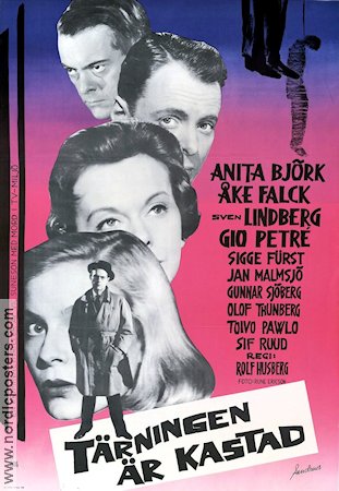 Tärningen är kastad 1960 movie poster Anita Björk Sven Lindberg Gio Petré Åke Falck