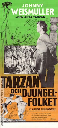 Tarzan och djungelfolket 1943 poster Johnny Weissmuller Frances Gifford Johnny Sheffield Wilhelm Thiele