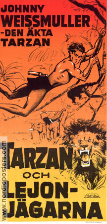 Tarzan och lejonjägarna 1947 poster Johnny Weissmuller Brenda Joyce Johnny Sheffield Kurt Neumann Hitta mer: Tarzan