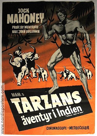 Tarzan Goes to India 1962 movie poster Jock Mahoney Leo Gordon Mark Dana John Guillermin Find more: Tarzan Asia