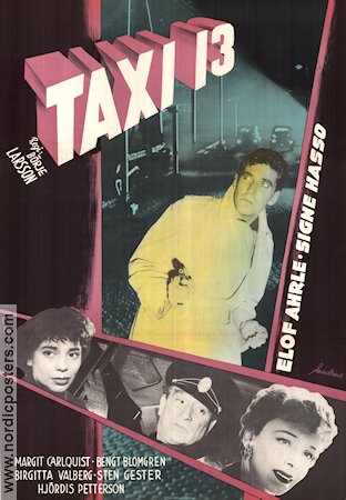 Taxi 13 1954 poster Margit Carlqvist Bengt Blomgren Elof Ahrle Signe Hasso Börje Larsson