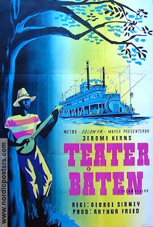 Show Boat 1951 movie poster Kathryn Grayson Ava Gardner Howard Keel George Sidney Music: Jerome Kern Musicals Ships and navy