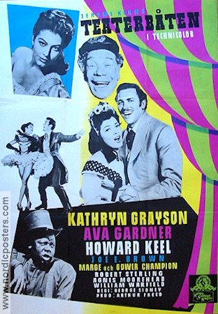 Show Boat 1951 movie poster Kathryn Grayson Ava Gardner Howard Keel George Sidney Music: Jerome Kern Musicals Ships and navy