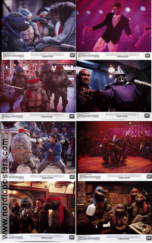 Teenage Mutant Ninja Turtles II: The Secret of the Ooze 1991 lobby card set Paige Turco David Warner Michelan Sisti Michael Pressman Find more: Turtles