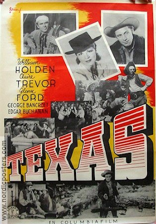 Texas 1942 movie poster William Holden Glenn Ford Claire Trevor