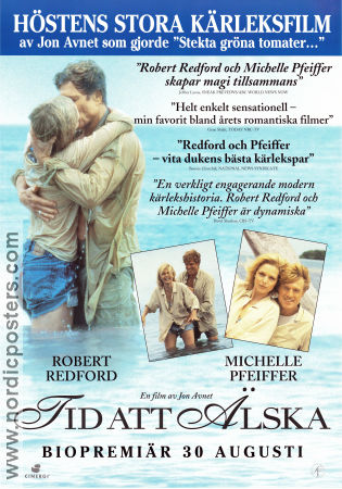 Tid att älska 1996 poster Robert Redford Michelle Pfeiffer Stockard Channing Jon Avnet Strand Romantik