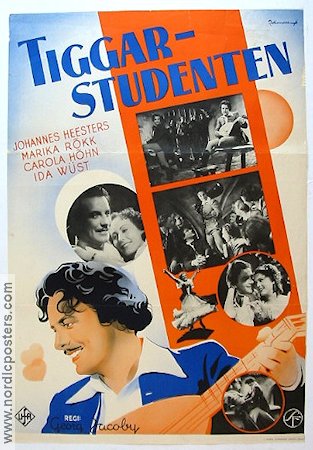 Der Bettelstudent 1936 movie poster Johannes Heesters Marika Rökk Eric Rohman art