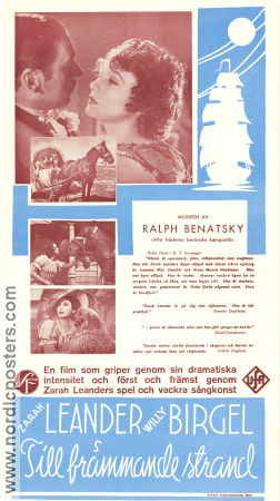 Zu neuen Ufern 1937 movie poster Zarah Leander Willy Birgel Douglas Sirk Production: UFA