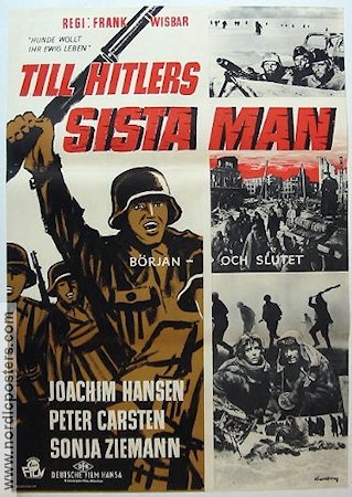 Till Hitlers sista man 1959 movie poster Joachim Hansen Find more: Adolf Hitler War Find more: Nazi