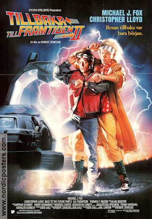 Back to the Future Part II 1989 movie poster Michael J Fox Christopher Lloyd Lea Thompson Robert Zemeckis Cars and racing