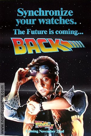 Back to the Future part II 1989 movie poster Michael J Fox Robert Zemeckis Clocks