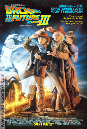 Back to the Future Part III 1990 movie poster Michael J Fox Christopher Lloyd Mary Steenburgen Robert Zemeckis