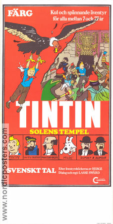Tintin et le temple du soleil 1969 movie poster Thomas Bolme Tintin Eddie Lateste Poster artwork: Hergé From comics Animation