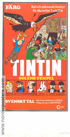 Tintin et le temple du soleil 1971 movie poster Thomas Bolme Tintin Eddie Lateste Poster artwork: Hergé From comics Animation