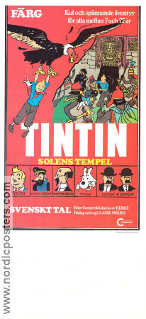 Tintin et le temple du soleil 1969 movie poster Thomas Bolme Tintin Eddie Lateste Poster artwork: Hergé From comics Animation