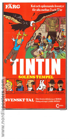 Tintin Solens tempel 1971 poster Thomas Bolme Tintin Eddie Lateste Affischkonstnär: Hergé Från serier Animerat