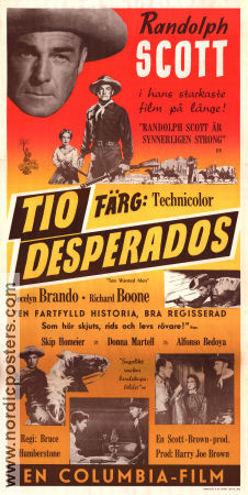 Tio desperados 1955 poster Randolph Scott Jocelyn Brando H Bruce Humberstone