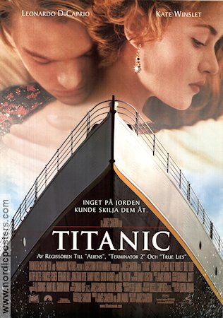 Titanic 1997 movie poster Leonardo DiCaprio Kate Winslet Billy Zane James Cameron Ships and navy Romance