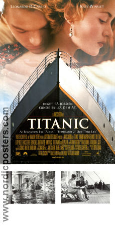 Titanic 1997 poster Leonardo DiCaprio Kate Winslet Billy Zane James Cameron Skepp och båtar Romantik