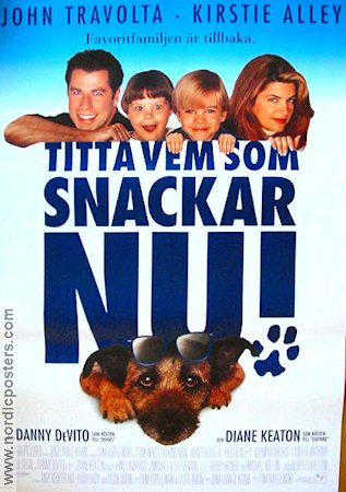 Titta vem som snackar nu 1993 poster John Travolta Kirstie Alley Hundar Barn