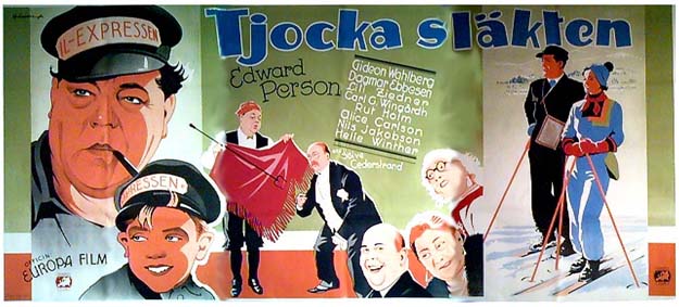 Tjocka släkten 1935 movie poster Edvard Persson Find more: Large poster