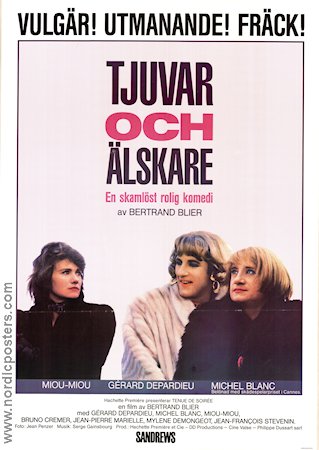 Tjuvar och älskare 1986 poster Gerard Depardieu Michel Blanc Miou-Miou Bertrand Blier