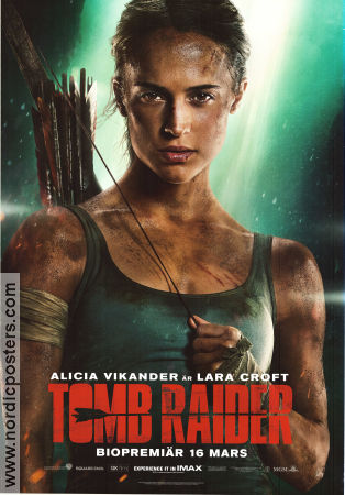 Tomb Raider 2018 movie poster Alicia Vikander Dominic West Walton Goggins Roar Uthaug