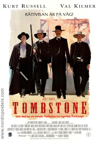 Tombstone 1993 movie poster Kurt Russell Val Kilmer Sam Elliott George P Cosmatos